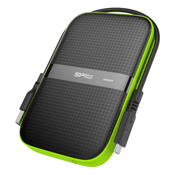 

Внешний жесткий диск SP Silicon Power Armor A60 USB-C, 5ТБ, прорезиненный, черный