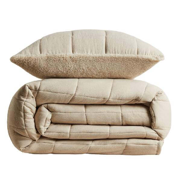 

Покрывало Zara Home Reversible With Faux Shearling, светло-бежевый