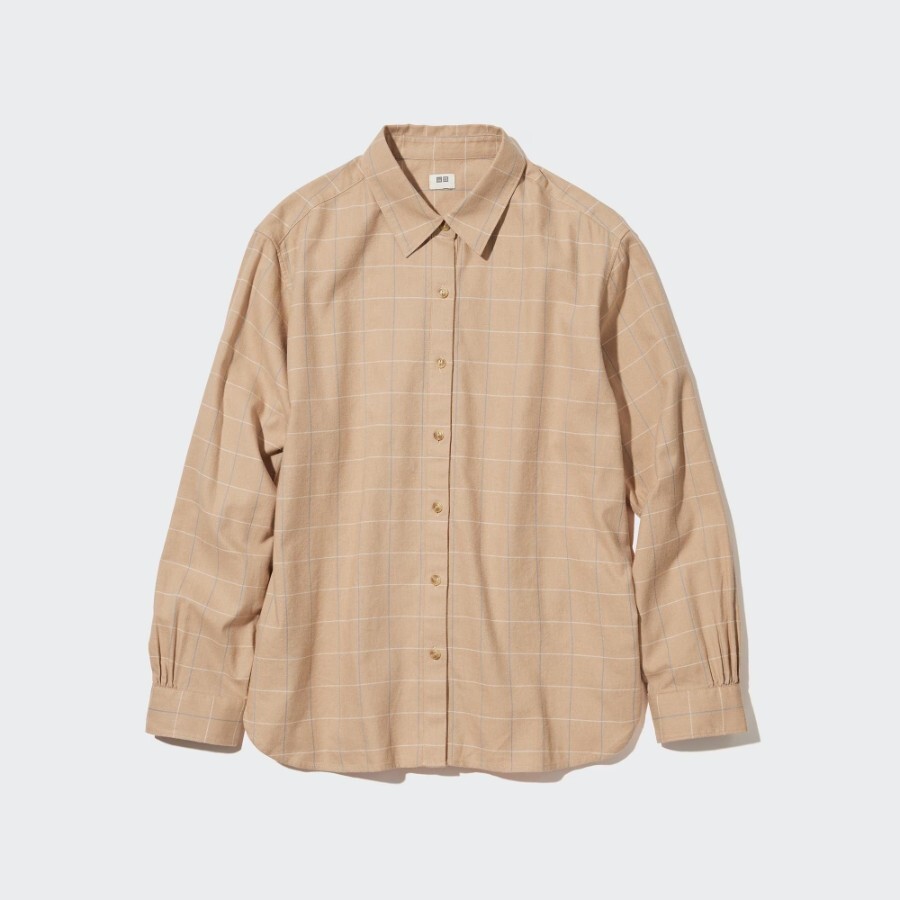 

Рубашка Uniqlo Soft Brushed, бежевый