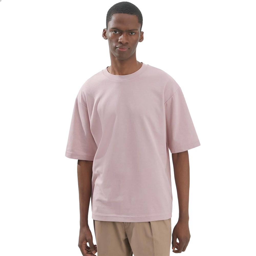 Футболка Uniqlo U Airism Cotton Oversized Crew Neck Half-Sleeve, светло-розовый пижама uniqlo airism cotton long sleeved розовый