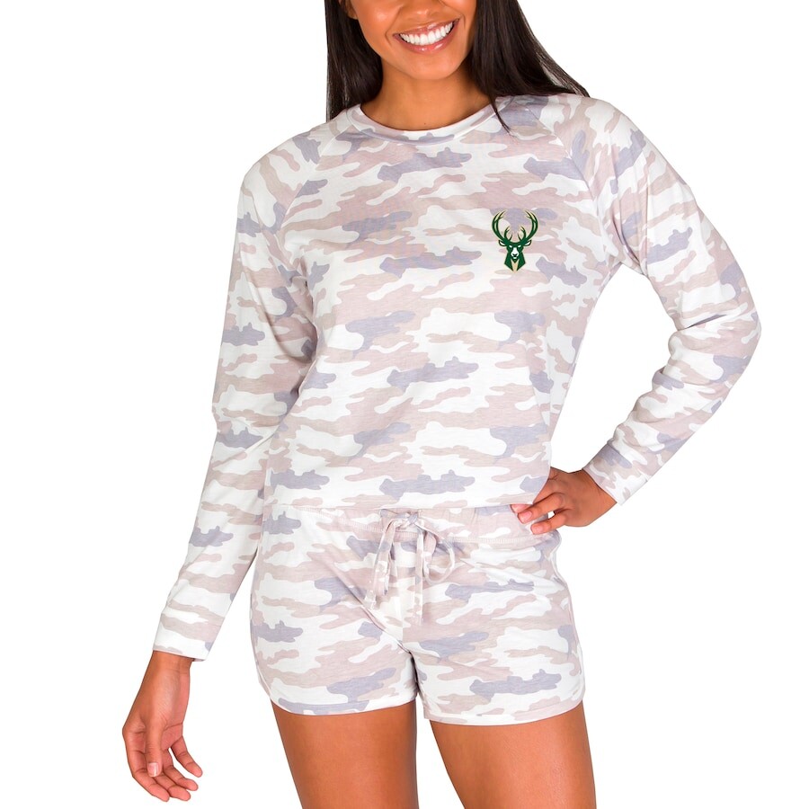 

Пижамный комплект Concepts Sport Milwaukee Bucks, камуфляж