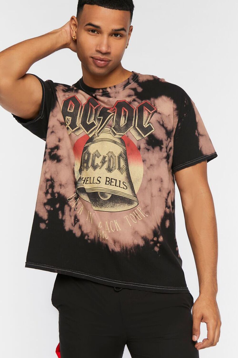 

Футболка с рисунком Tie-Dye ACDC Hells Bells Forever 21, черный