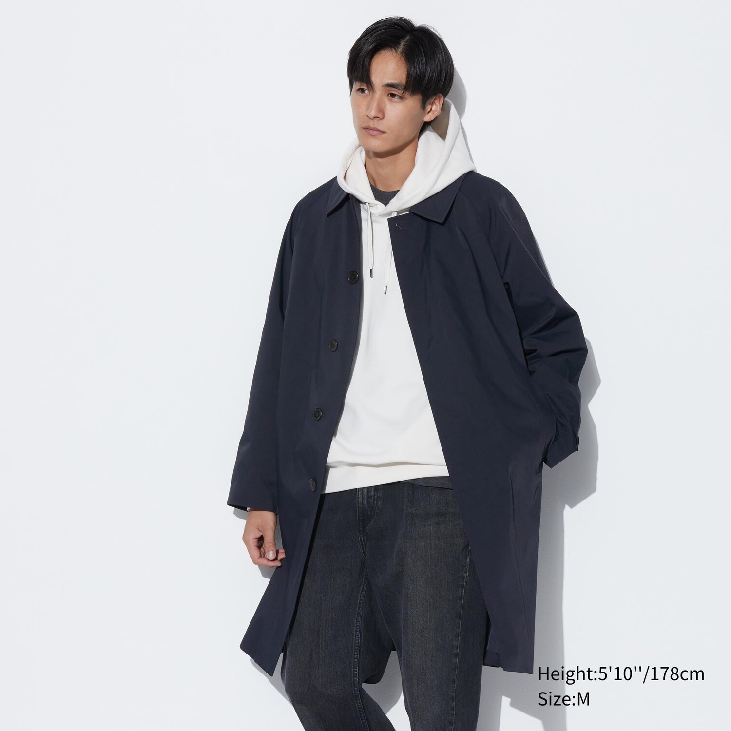 

Пальто UNIQLO ветрозащитное, темно-синий