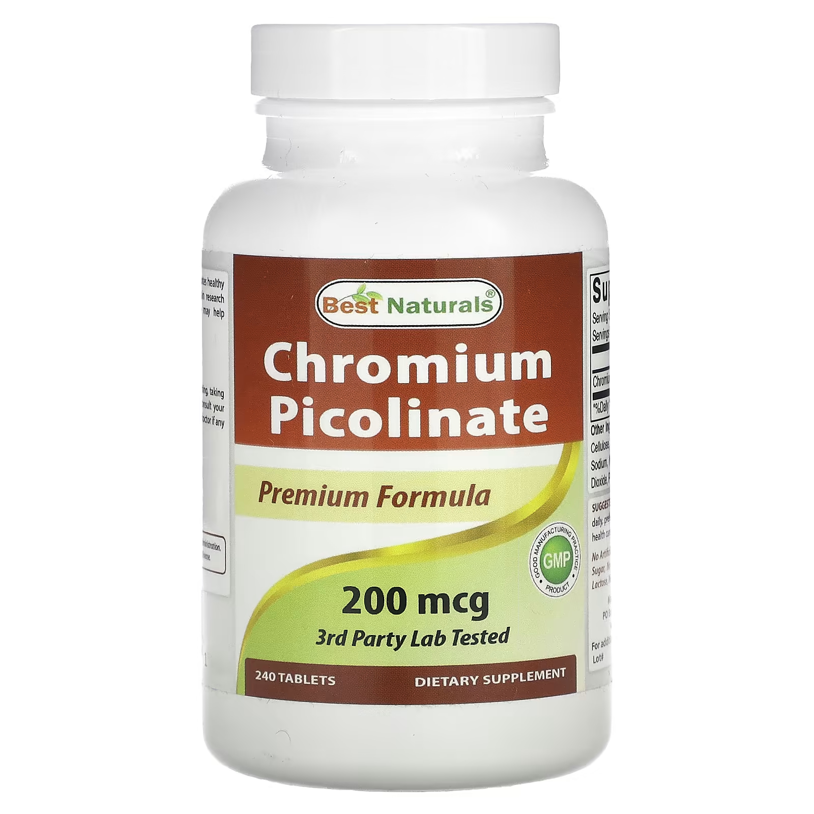 Пиколинат хрома 200 мкг Best Naturals, 240 таблеток пиколинат хрома amazing nutrition 240 таблеток