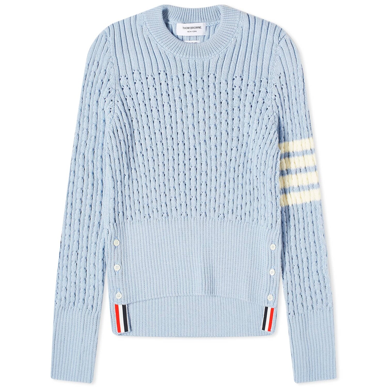 

Джемпер Thom Browne Pointelle Rib Stitch Wool, светло-синий