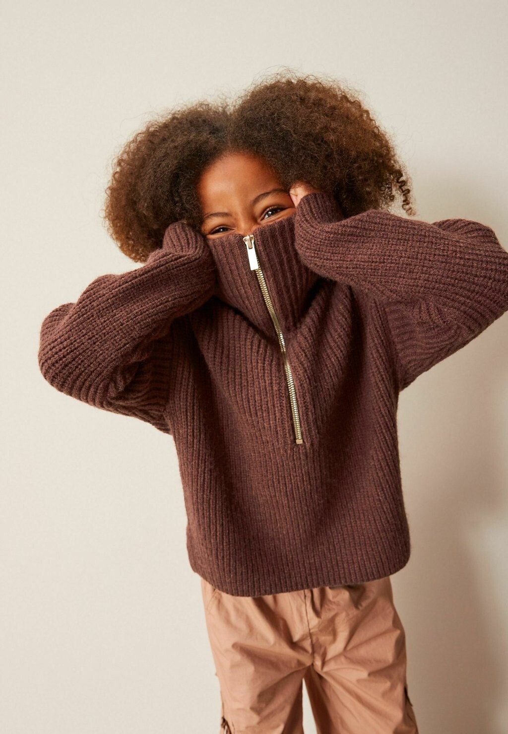 

Свитер Half Zip Boxy Next, цвет chocolate brown