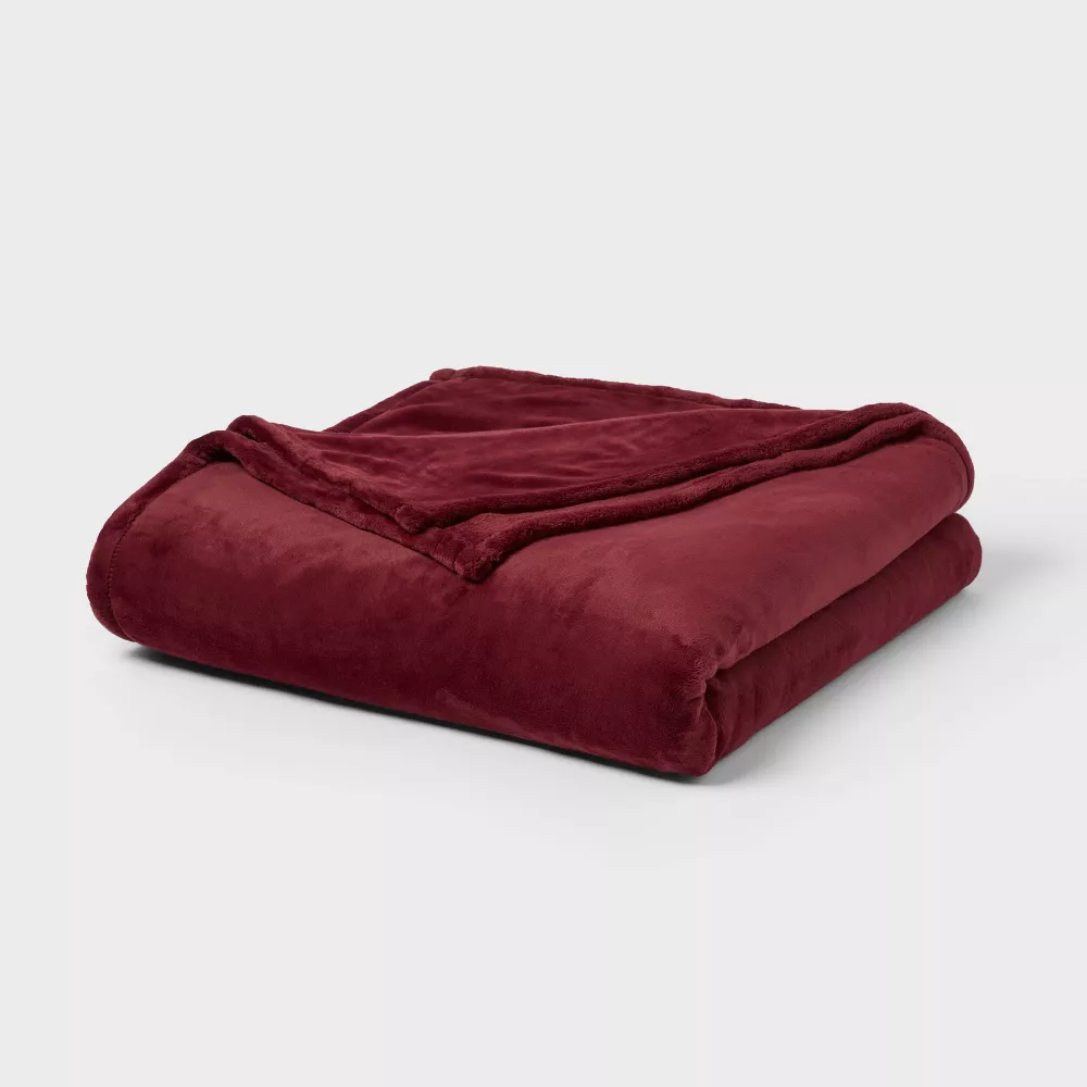 

Одеяло Full/Queen Ultra Soft Plush Blanket Maroon - Threshold, цвет Maroon