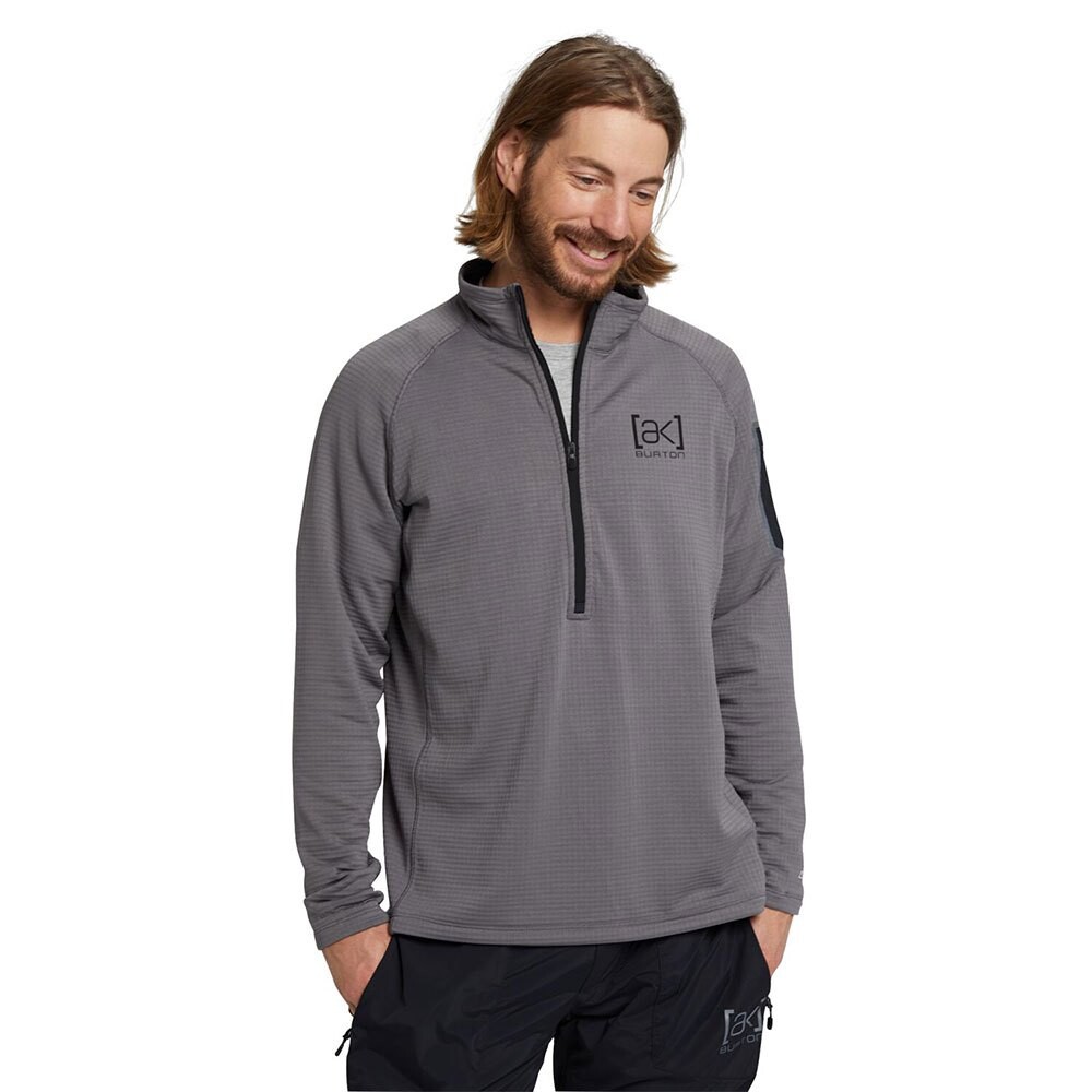 

Флис Burton Helium Grid half zip, серый