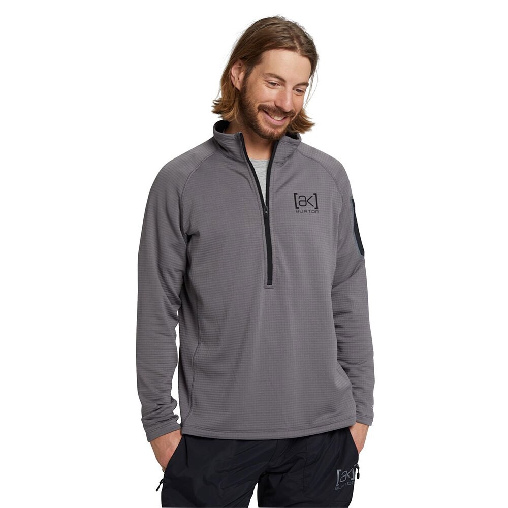 Флис Burton Helium Grid half zip, серый