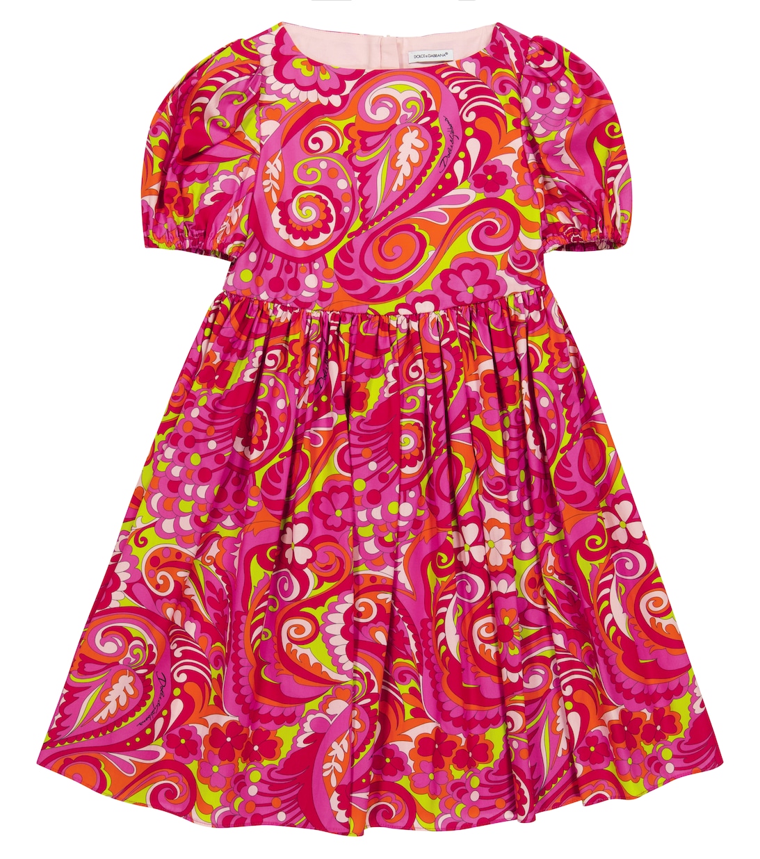 Хлопковое платье с узором пейсли Dolce&Gabbana, разноцветный