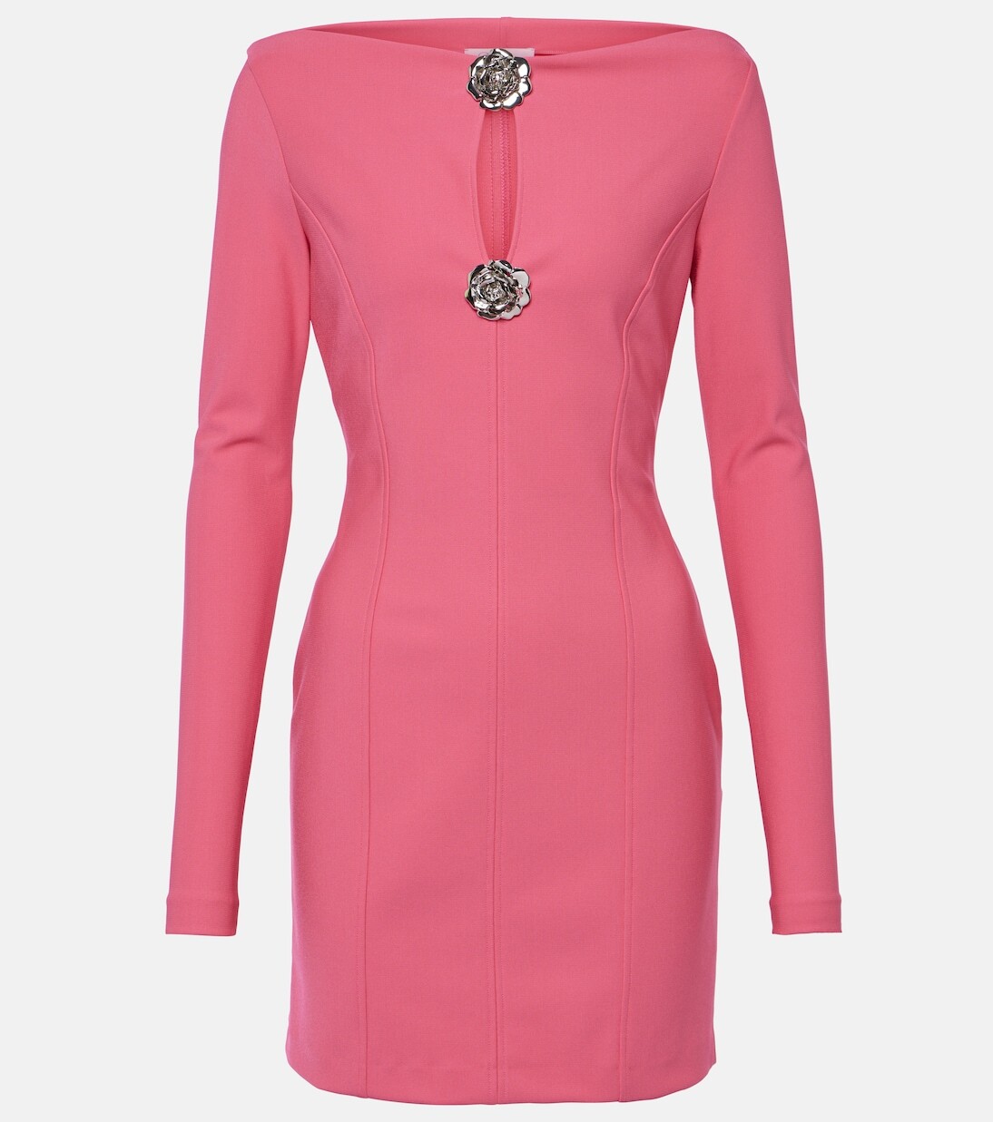 

Мини-платье из джерси с цветочной аппликацией Blumarine, розовый