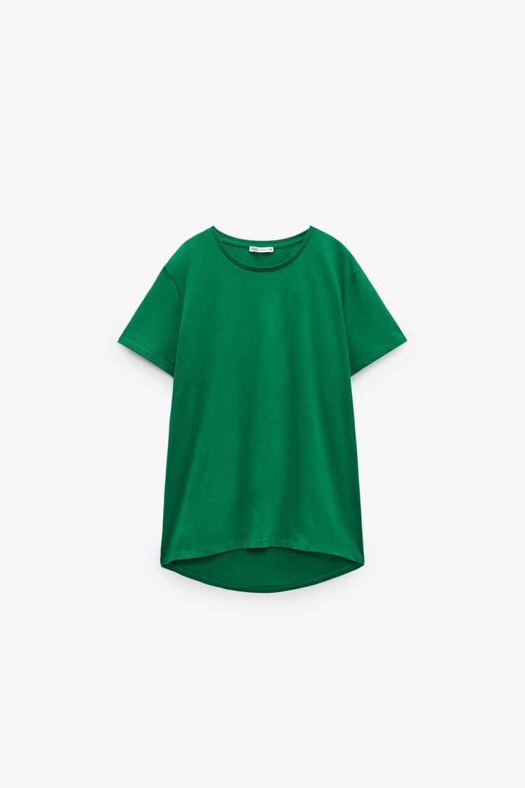 

Футболка Zara Basic, зелёный, Зеленый