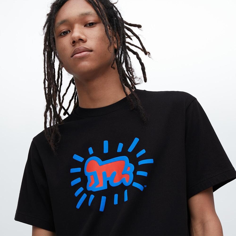 

Футболка с принтом унисекс Uniqlo, черный