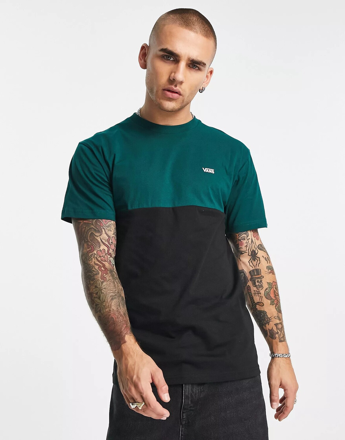 

Футболка Vans Colourblock, черный, зеленый