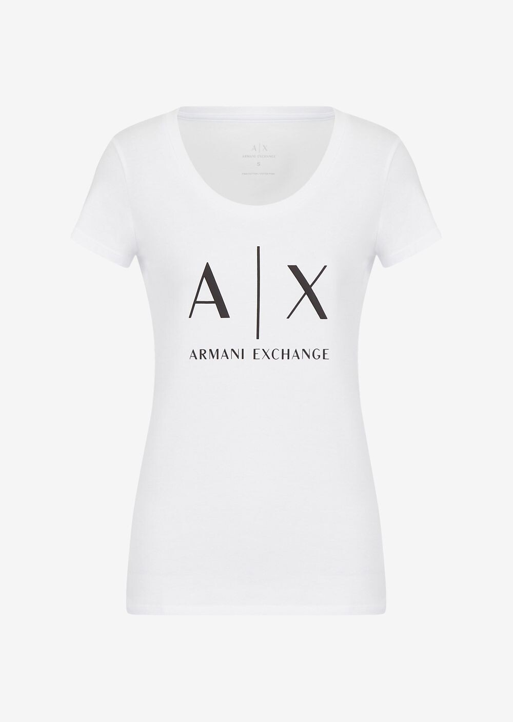 

Узкая хлопковая футболка с логотипом Armani Exchange, белый