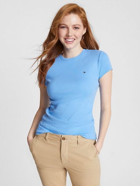 

Футболка с круглым вырезом Tommy Hilfiger Essential Favorite, голубой