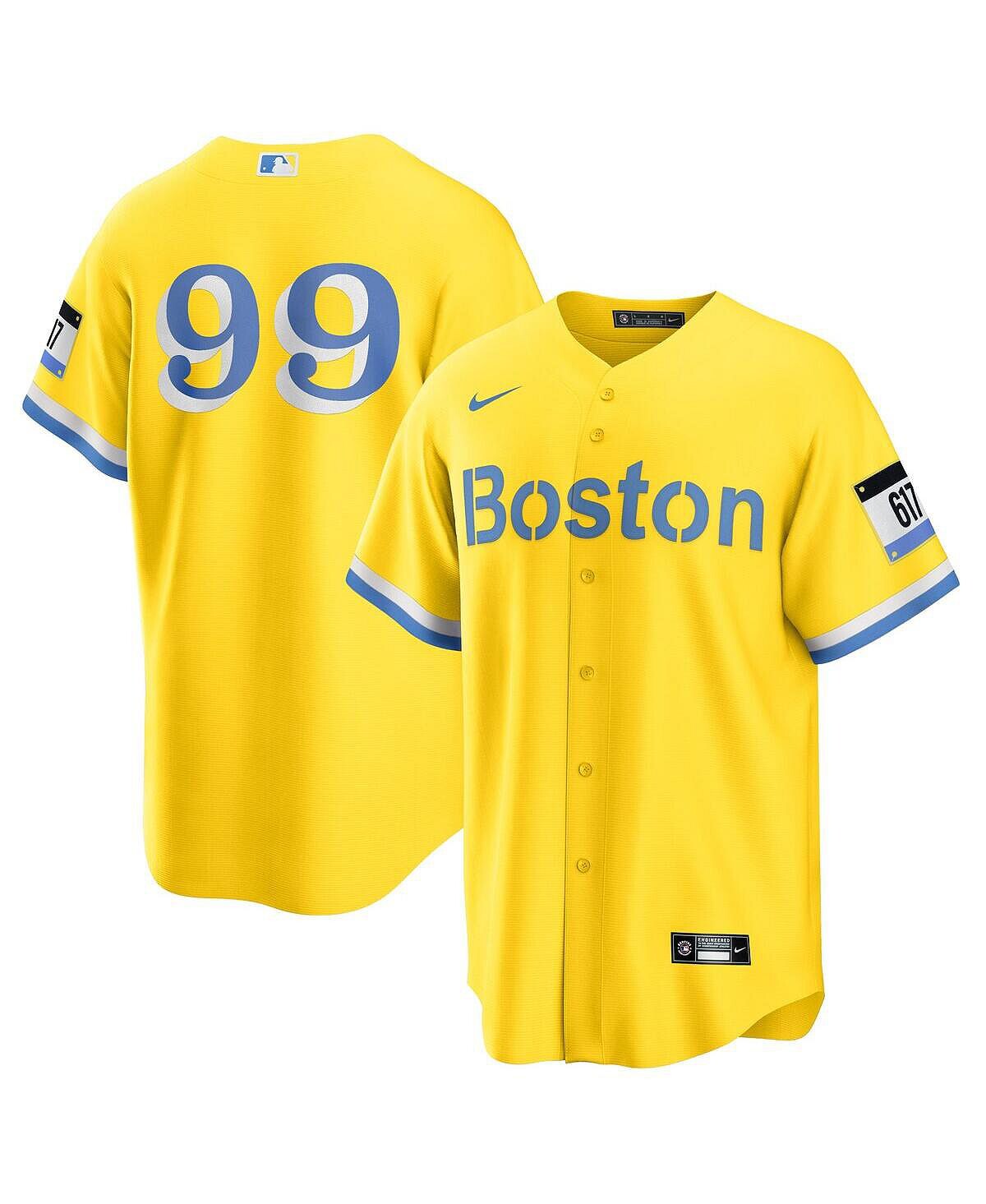 

Мужская футболка alex verdugo gold boston red sox city connect replica player jersey Nike