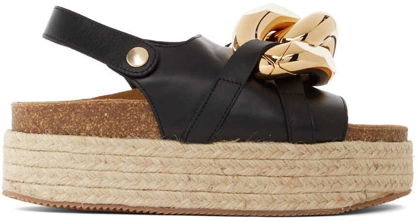 

Черные эспадрильи на платформе с цепочкой JW Anderson