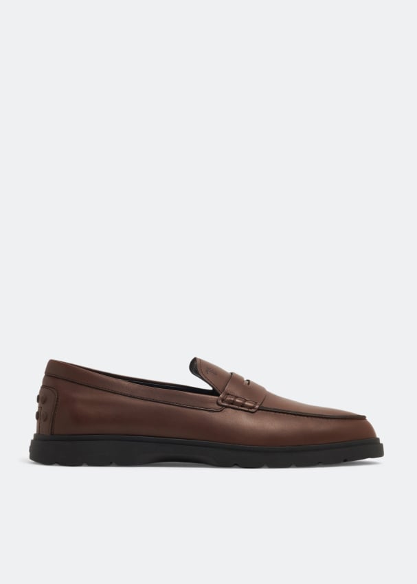 Лоферы TOD'S Penny leather loafers, коричневый