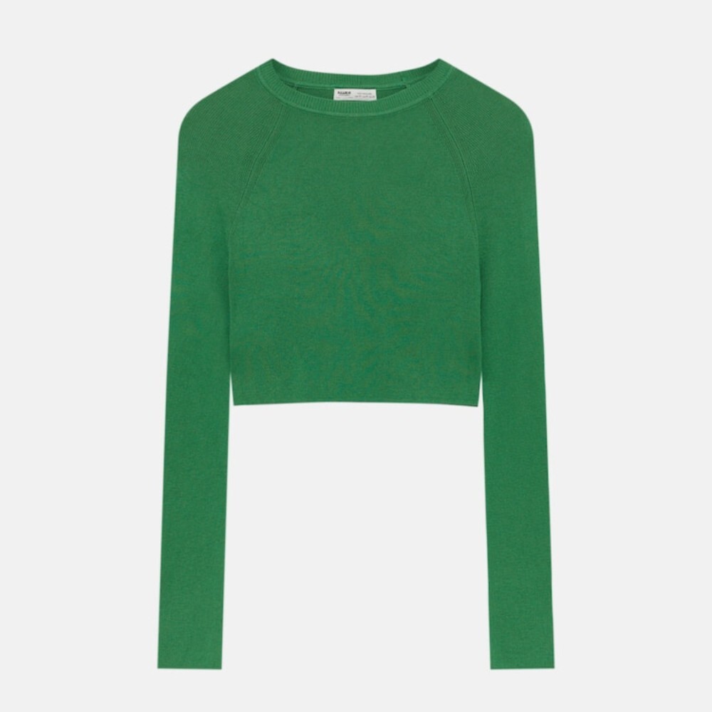 

Свитер Pull&Bear Cropped Knit, зеленый