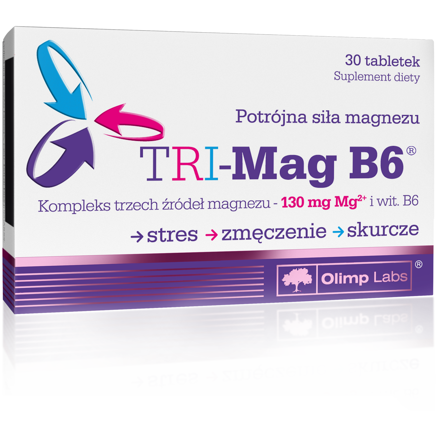 Olimp Tri-Mag B6 биологически активная добавка, 30 таблеток/1 упаковка myvita биологически активная добавка магний с витамином b6 100 таблеток
