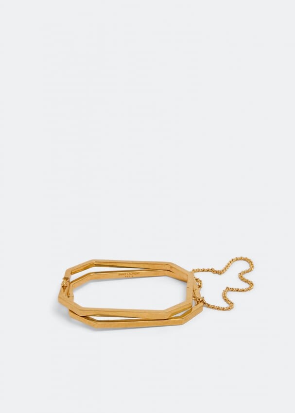 

Браслет SAINT LAURENT Octagon handcuff bracelet, золотой