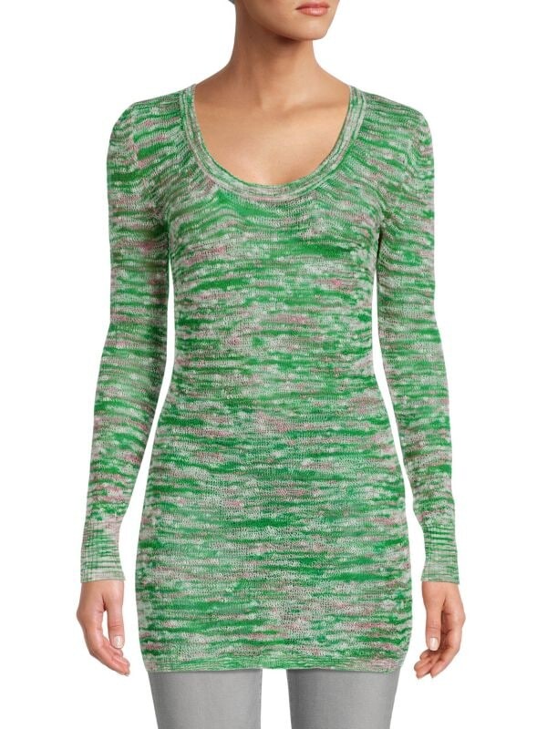 

Свитер из меланжевого хлопка с круглым вырезом Missoni Green