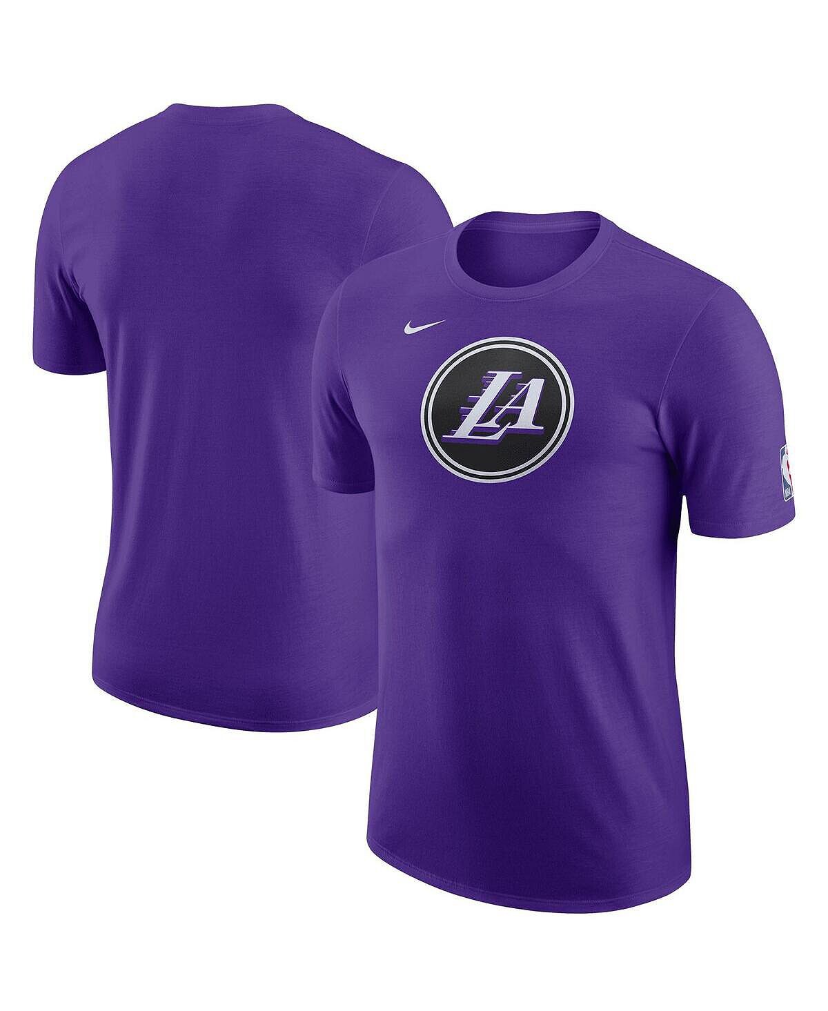 Мужская фиолетовая футболка los angeles lakers 2022/23 city edition essential warmup Nike, фиолетовый мужская и женская футболка энтони дэвиса уайта лос анджелес лейкерс 2022 23 swingman city edition nike белый