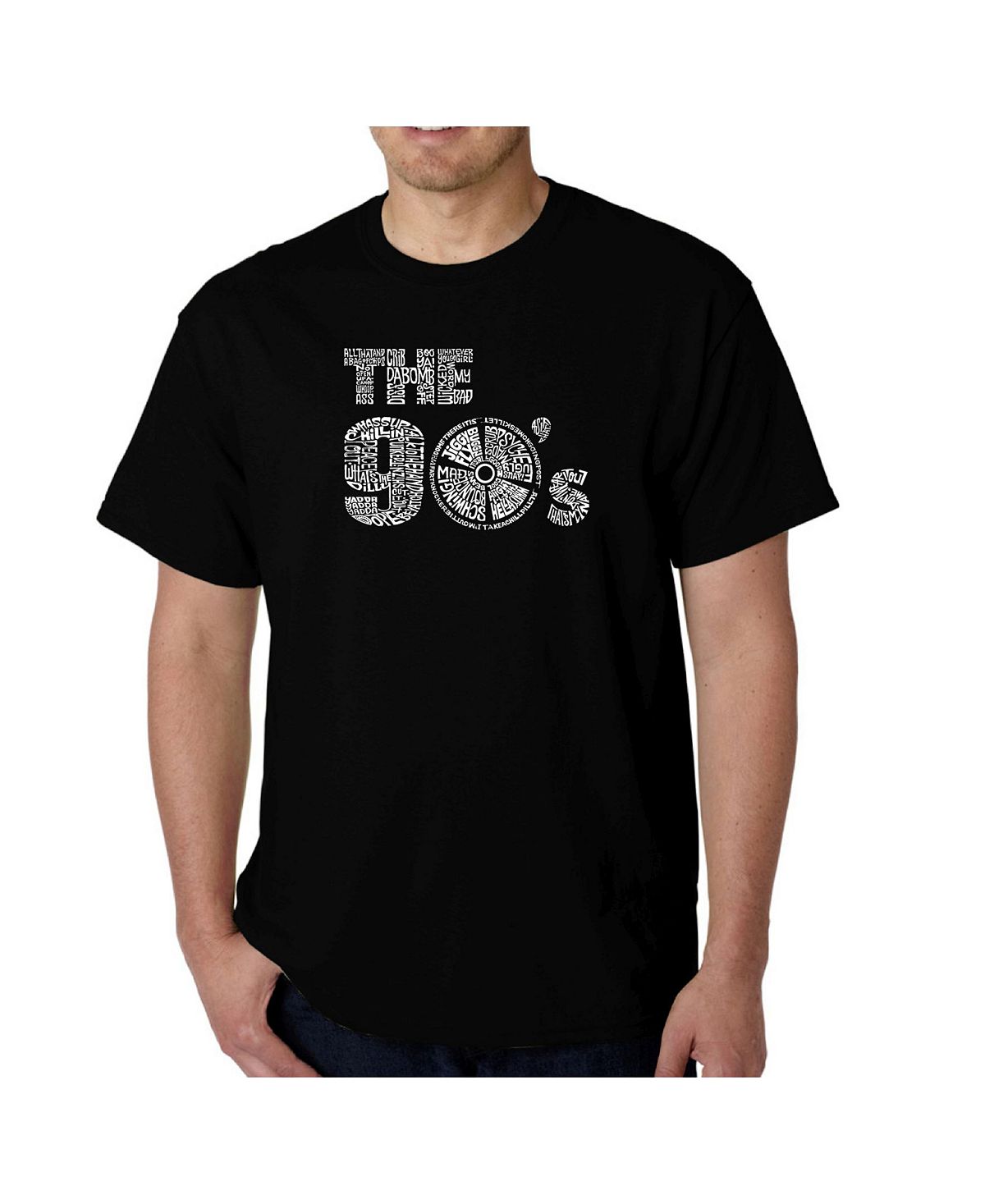 Мужская футболка word art - 90-е LA Pop Art, черный мужская футболка девушка 90 е m красный