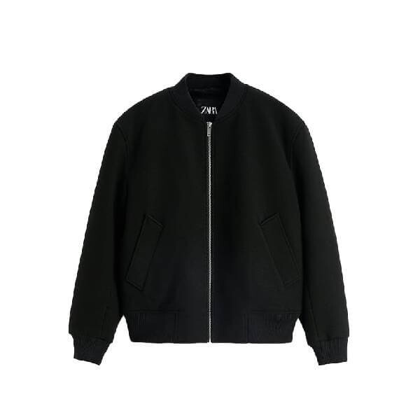 

Куртка-бомбер Zara Contrast, черный