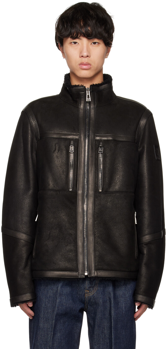 

Черная короткая дубленка Tundra Belstaff