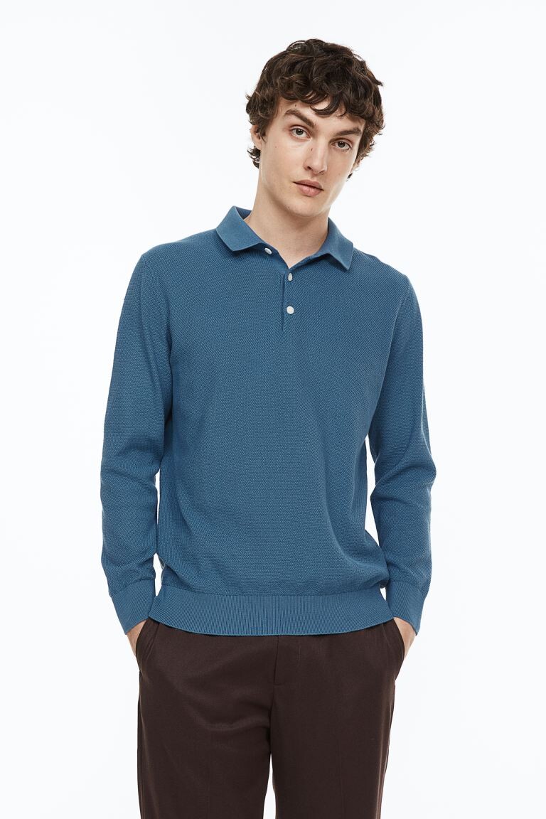 

Рубашка-поло классического кроя H&M, синий