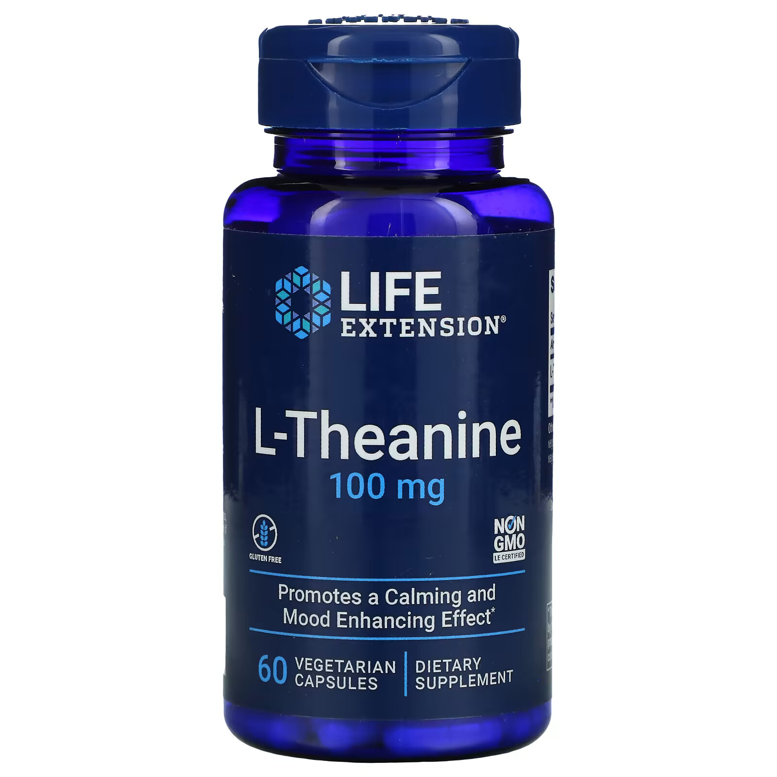 Life Extension, L-теанин, 100 мг, 60 растительных капсул пищевая добавка life extension l теанин 100 мг 60 капсул