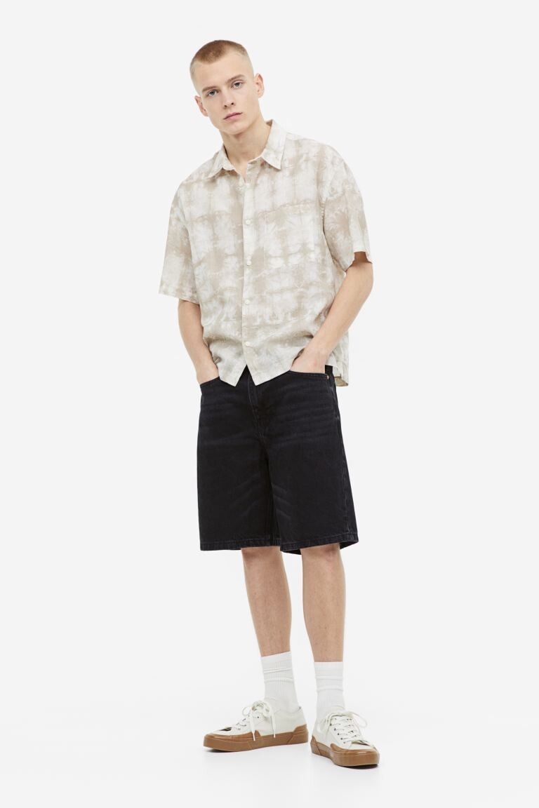 

Джинсовые шорты свободного кроя H&M, черный