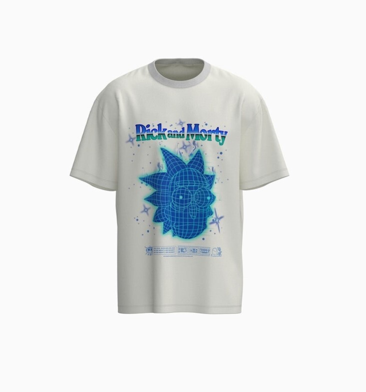 

Футболка Bershka Rick & Morty boxy fit short sleeve, белый
