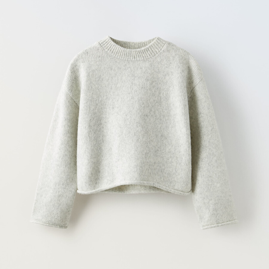 

Свитер для девочки Zara Plain Knit, жемчужно-серый