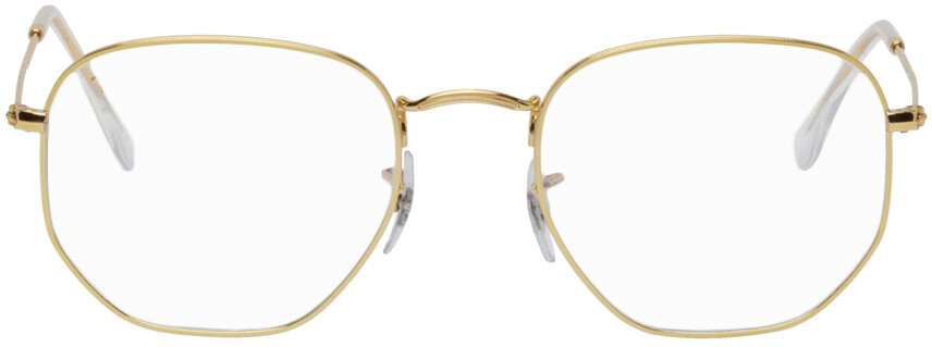 

Золотые шестиугольные очки Ray-Ban