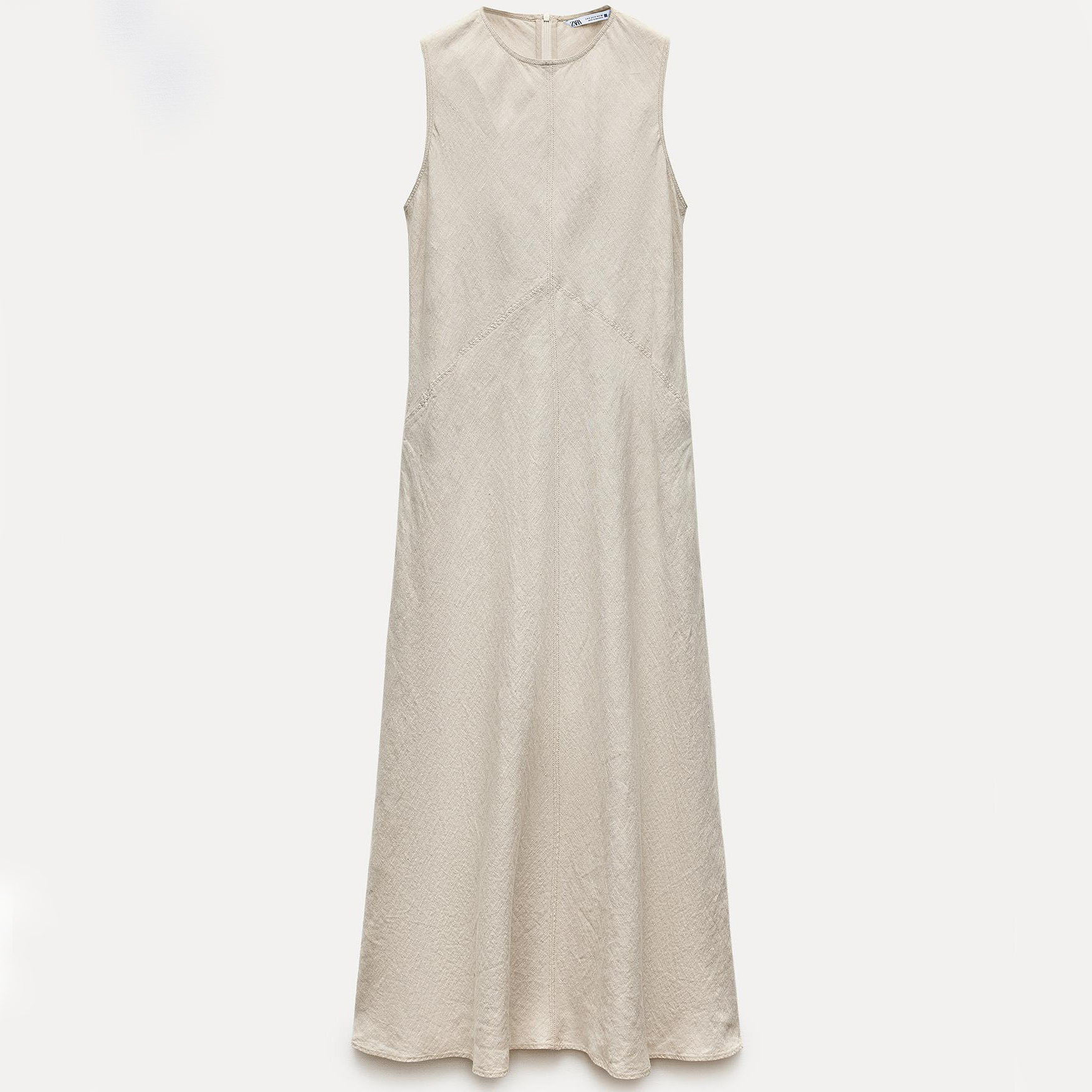 Платье Zara ZW Collection Linen Midi, песочный юбка zara midi песочный