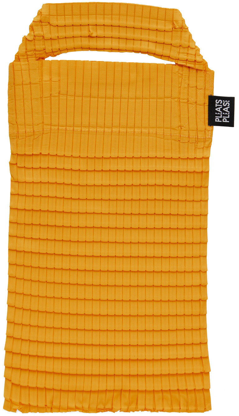 

Желтая объемная сумка с короткими ручками Daily со складками Pleats Please Issey Miyake