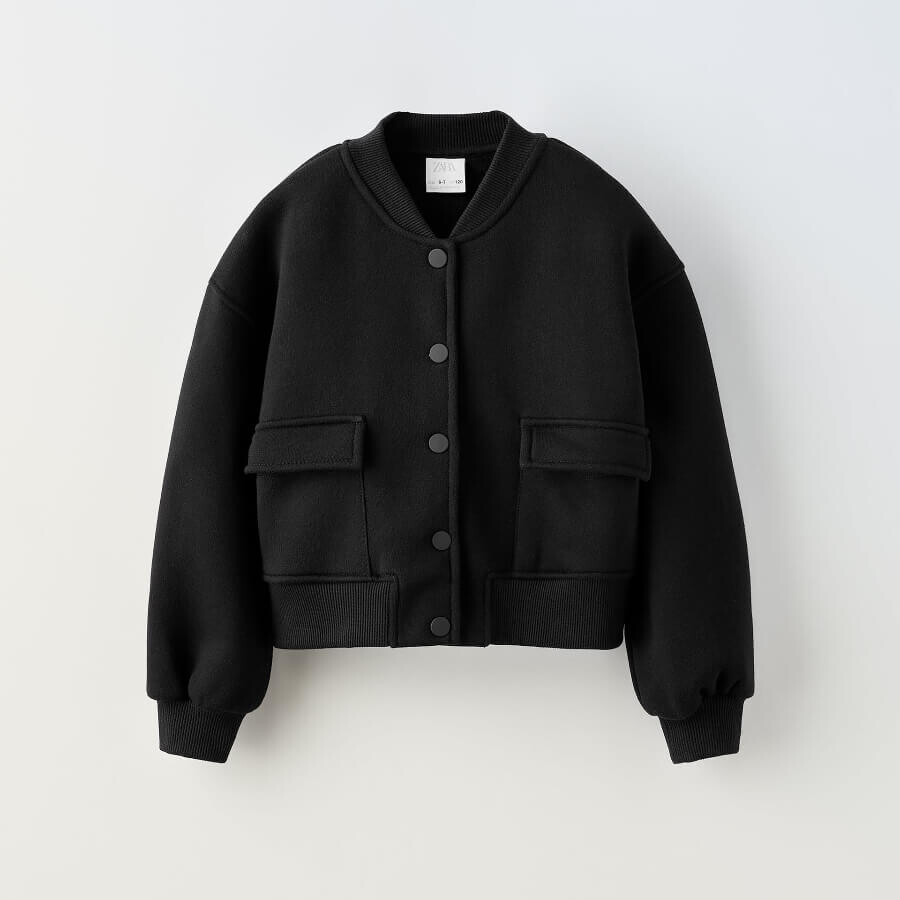 

Куртка-бомбер Zara Plush, черный