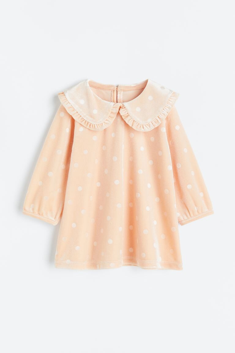 

Велюровое платье с воротником H&M, светло-коралловый