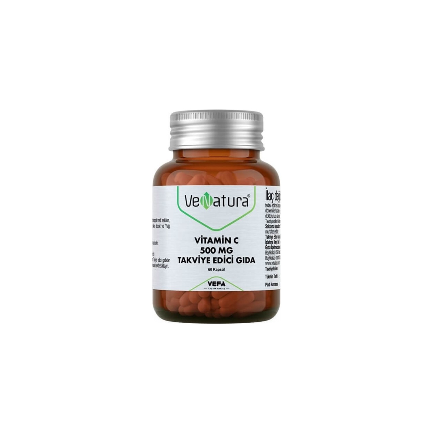 Витамины Venatura C, 500 мг, 60 капсул магниевые капсулы с диоксидом кремния country life 300 мг 120 капсул