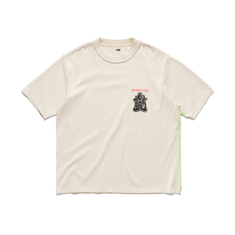 

Футболка H&M H2 Printed, светло-бежевый