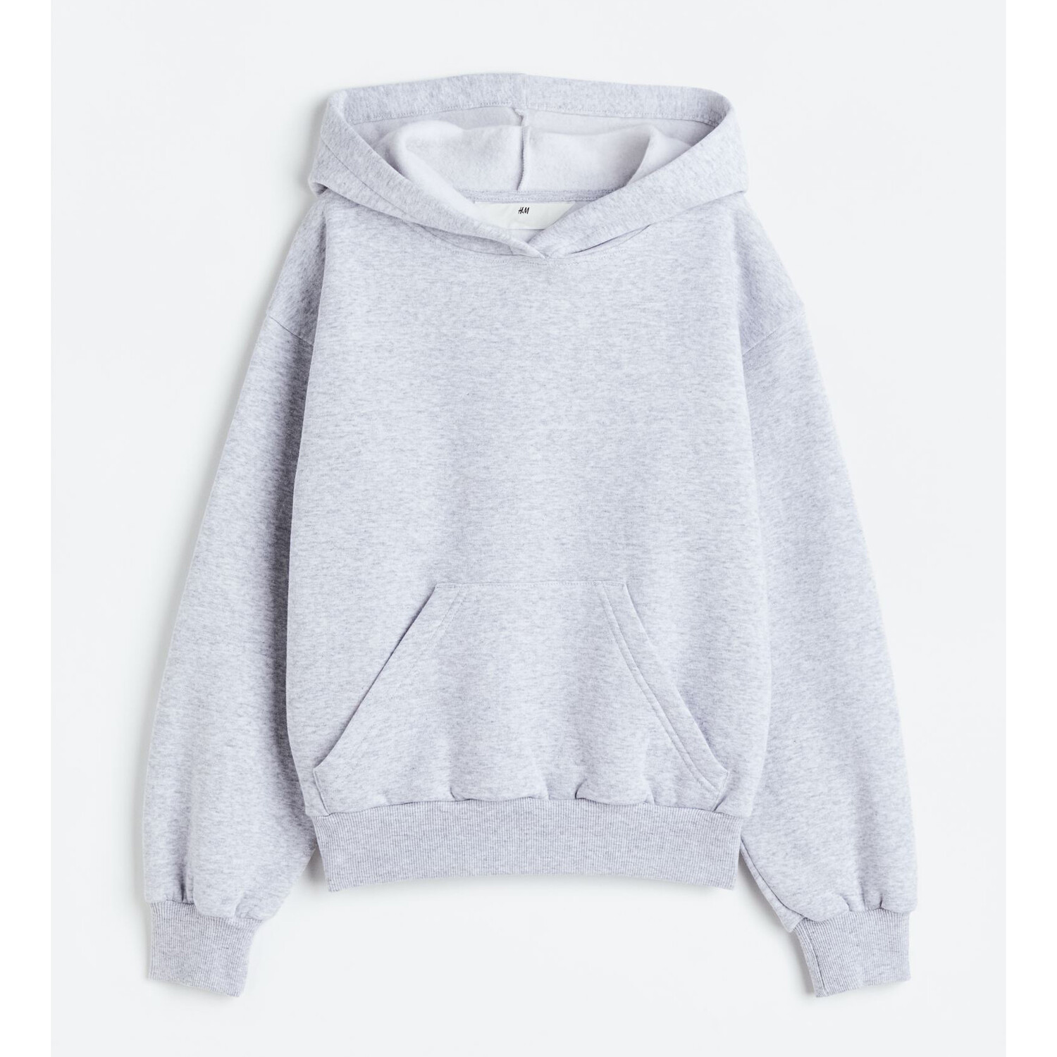

Толстовка оверсайз H&M Basics Solid-color, cветло-серый меланж