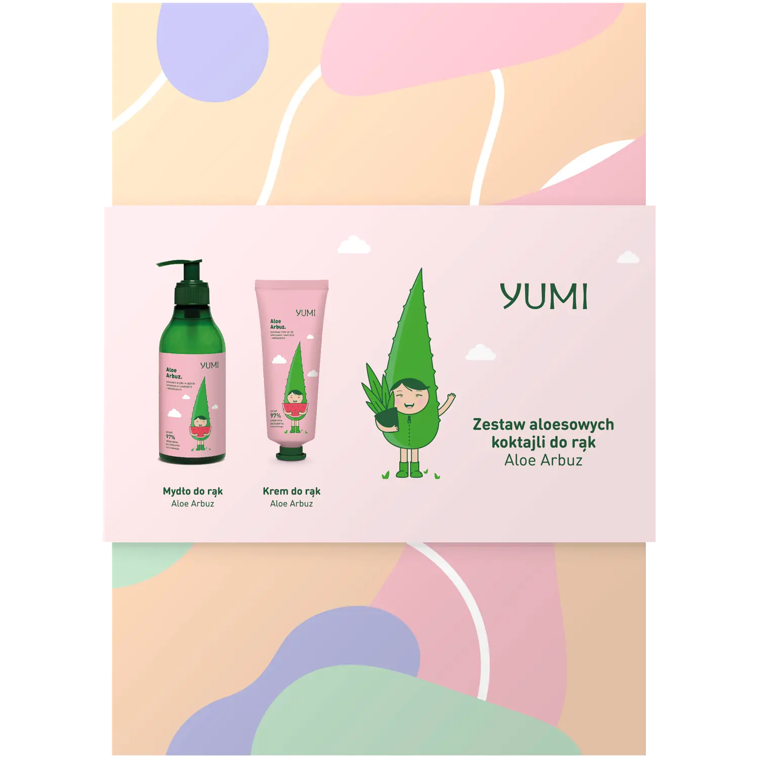 

Yumi Aloes-Arbuz набор: жидкое мыло для рук, 300 мл + крем для рук, 75 мл