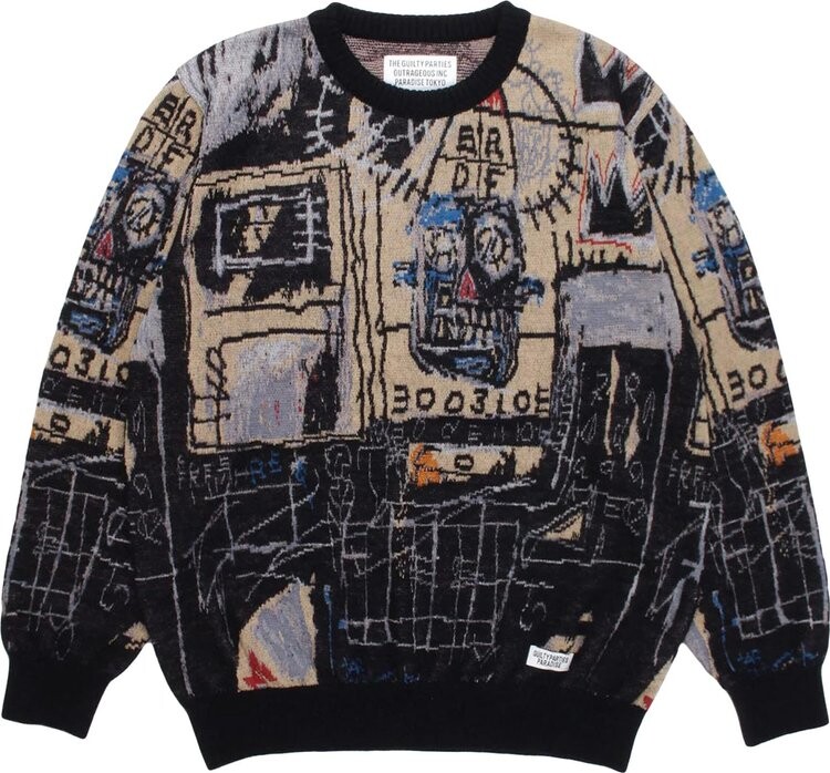 

Свитер Wacko Maria x Jean-Michel Basquiat Crewneck Sweater (Type-1) 'One', разноцветный