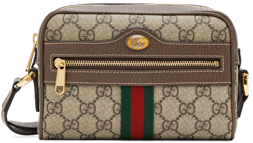 

Коричнево-бежевая маленькая сумка Ophidia GG Supreme Gucci