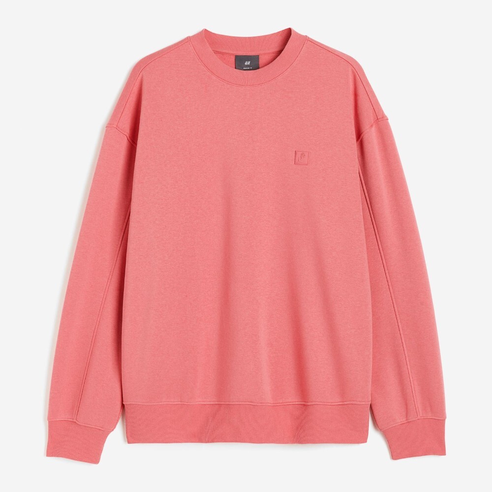 

Свитшот H&M Relaxed Fit Appliquéd, розовый