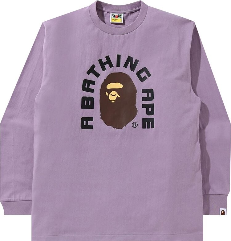 

Лонгслив BAPE College 2020 Long-Sleeve Tee 'Purple', фиолетовый