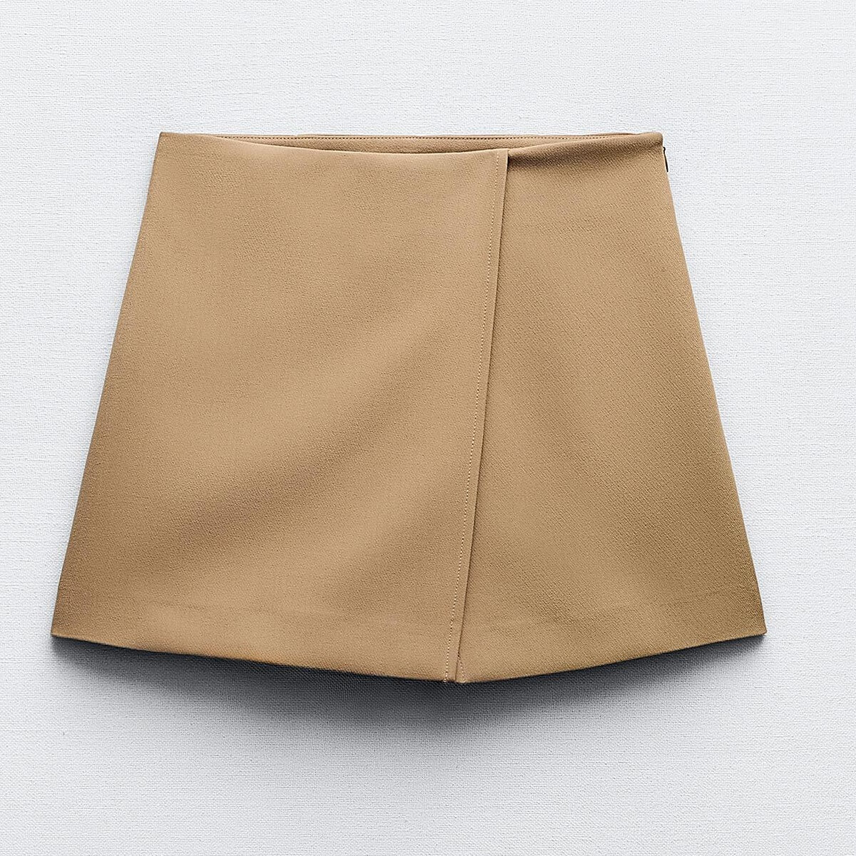 Юбка-шорты Zara Crossover Culottes, светло-коричневый юбка шорты zara crossover culottes светло зеленый